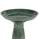 Sunnydaze Avignon Glazed Outdoor Ceramic Bird Bath - Green Mist - 18.75" H