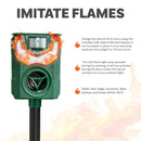 Sunnydaze Solar-Powered Animal Repellent with Flame Light