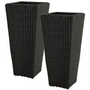 Sunnydaze Polyrattan Square Tall Wicker Planter