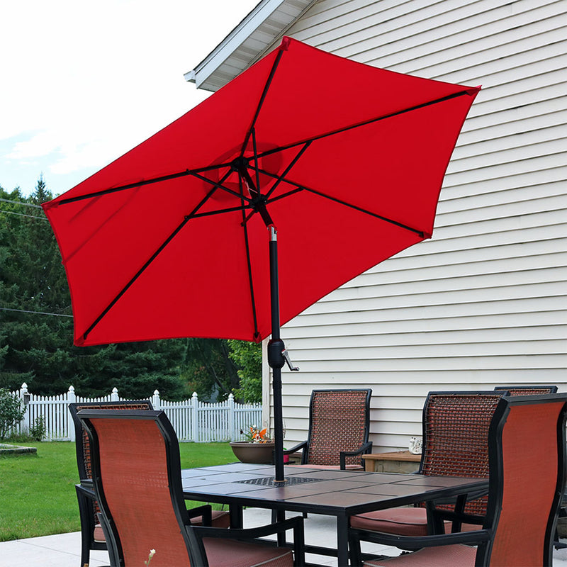 Sunnydaze 7.5' Aluminum Patio Umbrella with Tilt and Crank