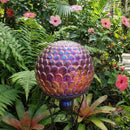 Sunnydaze Red Scalloped Outdoor Gazing Globe - 10"