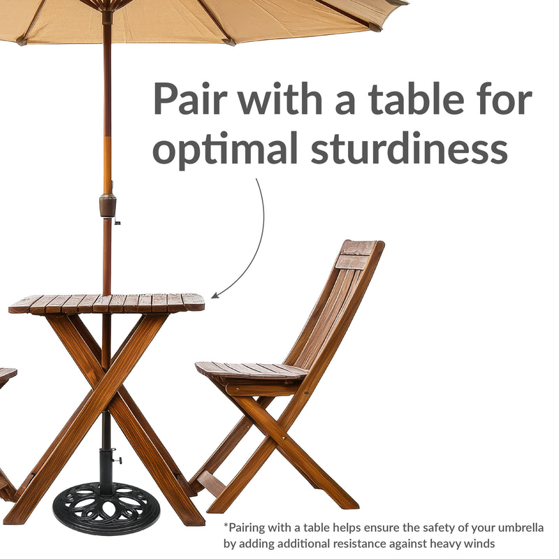 Sunnydaze Heavy-Duty Cast Iron Patio Umbrella Base Stand - 18" Diameter