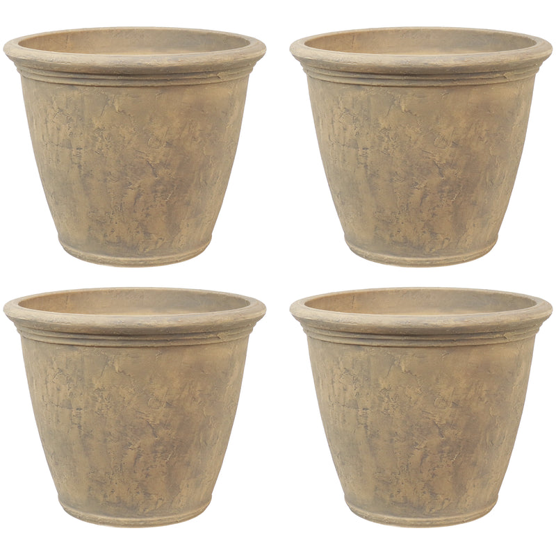 Sunnydaze Anjelica Indoor/Outdoor Planter Pot, Beige Finish, 24-Inch Diameter