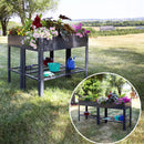 Sunnydaze Galvanized Steel Raised Garden Bed with Mesh Shelf - Set of 2