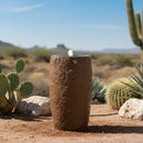 Sunnydaze Cylinder Bubble Outdoor Water Fountain with LED Light