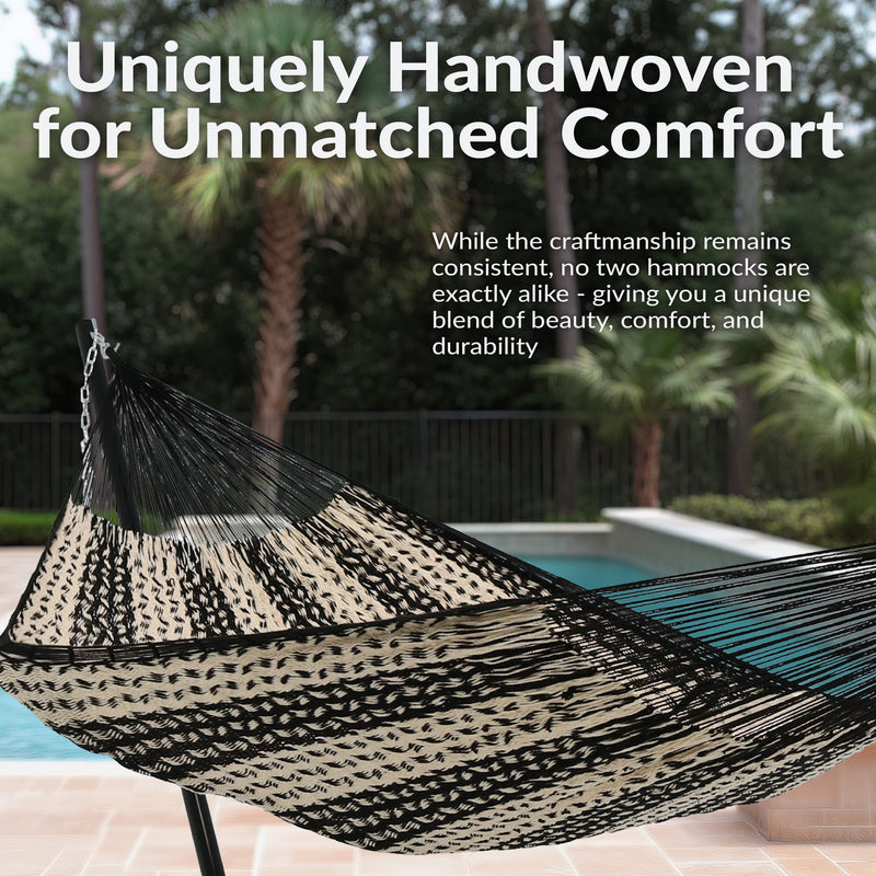 Sunnydaze Family Size Handwoven Thick Cord Mayan Hammock
