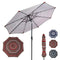 Sunnydaze Striped 9-Foot Aluminum Patio Umbrella with Push Button Tilt & Crank