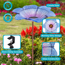 Sunnydaze Morning Glory Deck-Mounted/Staked Glass Bird Bath