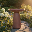 Sunnydaze Gleeful Garden Metal Outdoor Bird Bath - UV-Resistant Finish