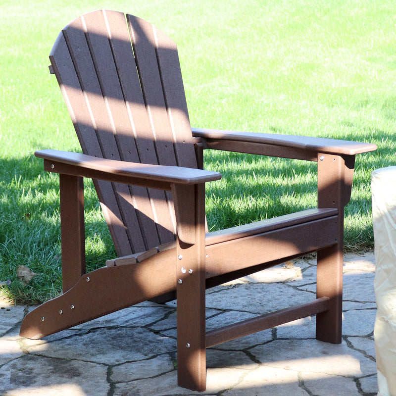 Sunnydaze Upright, All-Weather Adirondack Chair - 300-Pound Capacity - 38.25” H