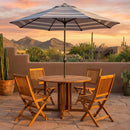 Sunnydaze Malaysian Hardwood Folding Gateleg Patio Round Dining Table