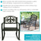 Sunnydaze Cast Iron and Steel Patio Rocking Chair with Fleur-de-Lis