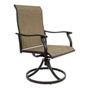 Sunnydaze High Back Swivel Patio Dining Chairs - Brown - Set of 2