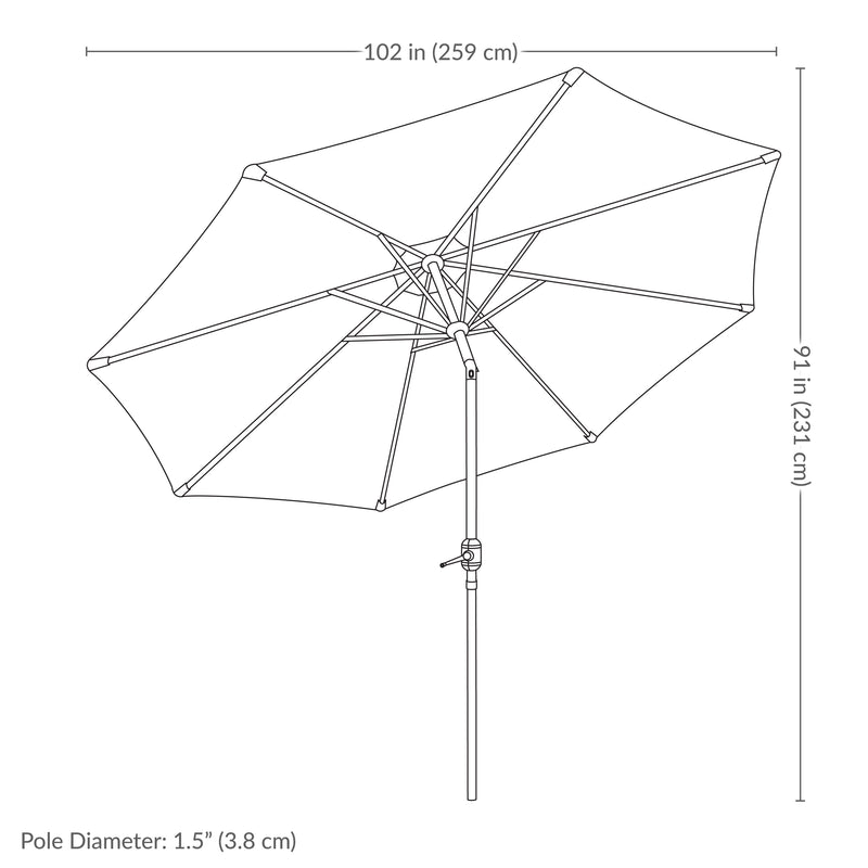 Sunnydaze 8.5 ft Patio Umbrella with Faux Woodgrain Finish