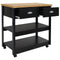 Sunnydaze Rolling Kitchen Island Cart with Drawers and Shelves - Black - 34.25" H