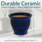 Sunnydaze Studio Glazed Ceramic Planter with Drainage Holes - Set of 2