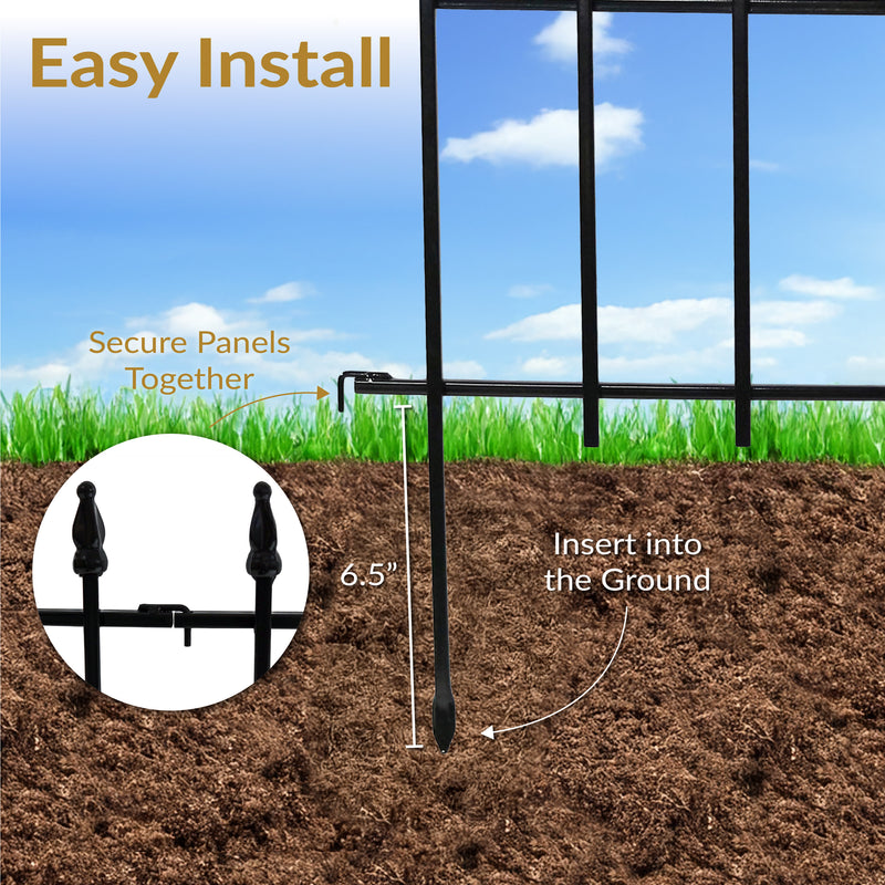 Sunnydaze Roman Garden Border Fence Set