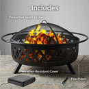 Sunnydaze Crossweave Outdoor Fire Pit with Cover and Screen