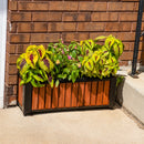 Sunnydaze Slatted Wood Planter Box with Removable Insert - 14.75” H