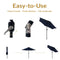Sunnydaze Aluminum Outdoor Patio Umbrella with Tilt and Crank