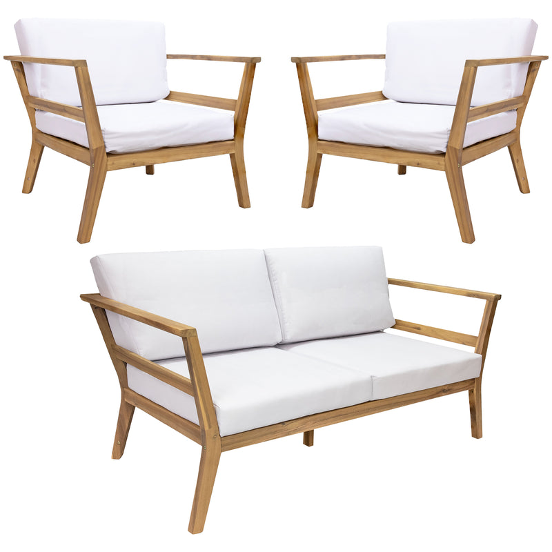 Sunnydaze Bodie 3-Piece Patio Furniture Set - Outdoor Patio Conversation Set