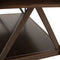Sunnydaze Dark Wood Coffee Table with Storage Shelf - Dark Brown - 43.5 in