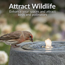 Sunnydaze Cylinder Bubble Outdoor Water Fountain with LED Light