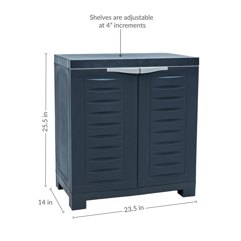 Sunnydaze Plastic Garage Storage Cabinet with Adjustable Shelf