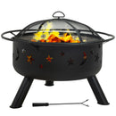 Sunnydaze Cosmic 30" Outdoor Fire Pit with Grill Grate & Spark Screen