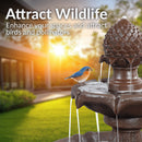 Sunnydaze 2-Tier Pineapple Solar Fountain with Battery Backup - 46" H