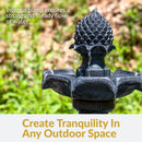 Sunnydaze 2-Tier Pineapple Solar Fountain with Battery Backup - 46" H