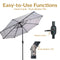 Sunnydaze 9' Striped Patio Umbrella with Push Button Tilt and Crank