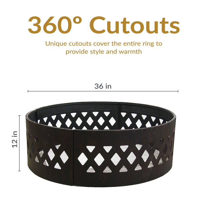 Sunnydaze 36" Heavy-Duty Metal Campfire Ring