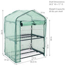 Sunnydaze Portable 2-Tier Mini Greenhouse for Outdoors - Green