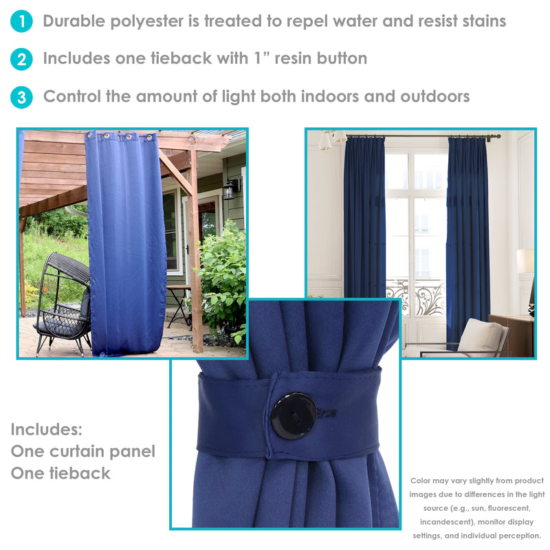 Fabric corner of the blue room darken curtain. 