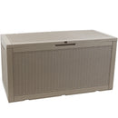 Sunnydaze Faux Rattan Outdoor Lockable Deck Storage Box  - 100-Gal.