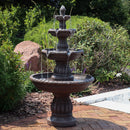 Sunnydaze Mediterranean 4-Tier Outdoor Water Fountain with Electric Pump