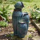 Sunnydaze Tour de Vase Ceramic Outdoor Water Fountain - 27"