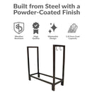 Sunnydaze Indoor/Outdoor Steel Firewood Log Holder - 30"