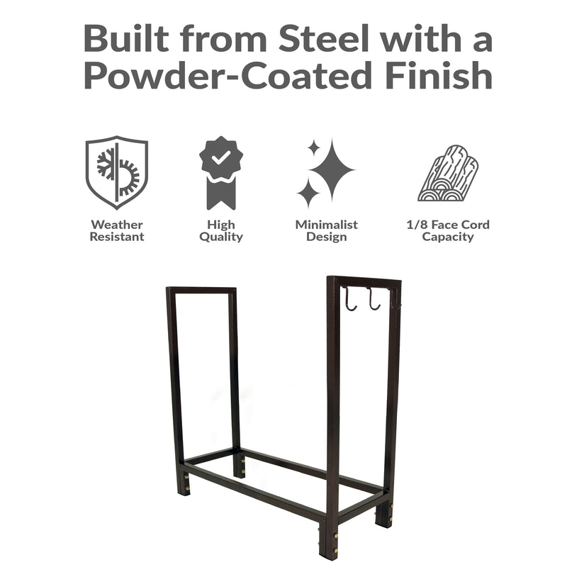 Sunnydaze Indoor/Outdoor Steel Firewood Log Holder - 30"