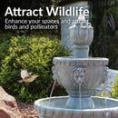 Sunnydaze Lion Head 3-Tier Outdoor Water Fountain with Electric Pump