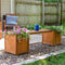 Sunnydaze Meranti Wood Outdoor Planter Box Bench with Teak Oil Finish - 68"