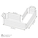 Sunnydaze Galvanized Steel L-Shaped Raised Garden Bed