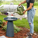 Sunnydaze Gleeful Garden Metal Outdoor Bird Bath - UV-Resistant Finish