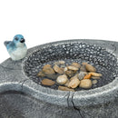 Sunnydaze Traditional Resin Bird Bath with Feeder Compartment - 27"