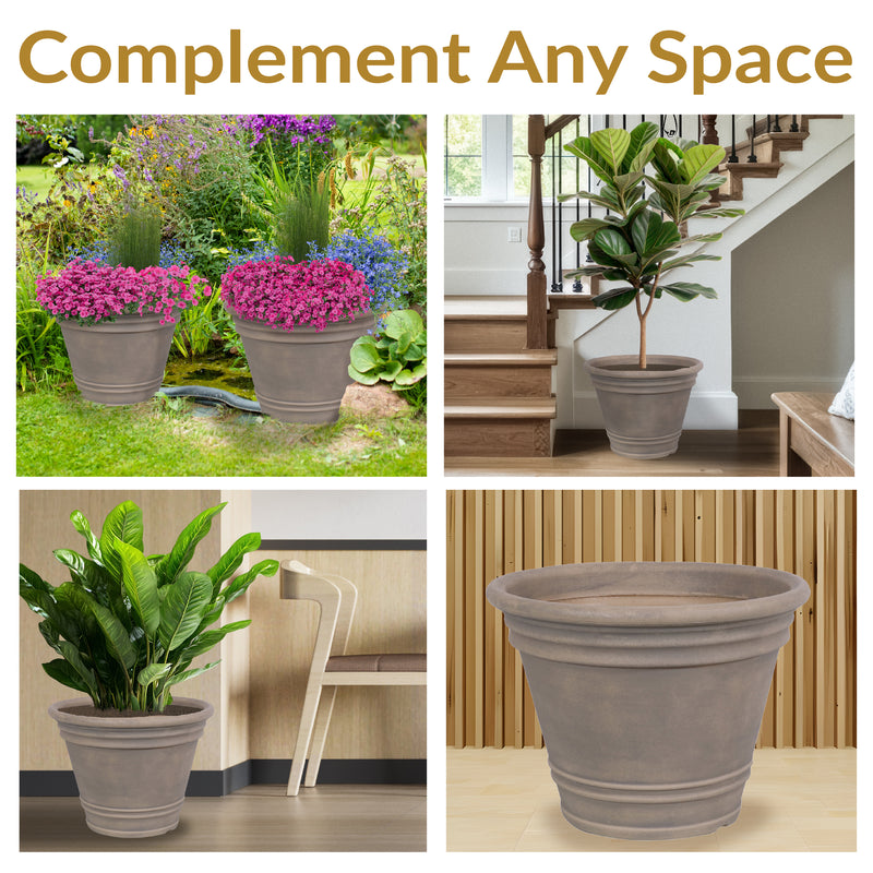 outdoor pots for plants home depot Sunnydaze Decor Franklin 20" Outdoor Flower Pot Planter