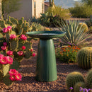 Sunnydaze Gleeful Garden Metal Outdoor Bird Bath - UV-Resistant Finish