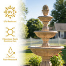 Sunnydaze 3-Tier Cornucopia Outdoor Water Fountain - 61" H