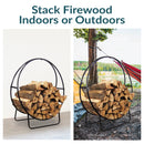 Sunnydaze Outdoor Steel Firewood Log Hoop Rack