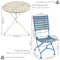 Sunnydaze Café Couleur 3-Piece Wood Folding Bistro Table and Chair Set - Blue